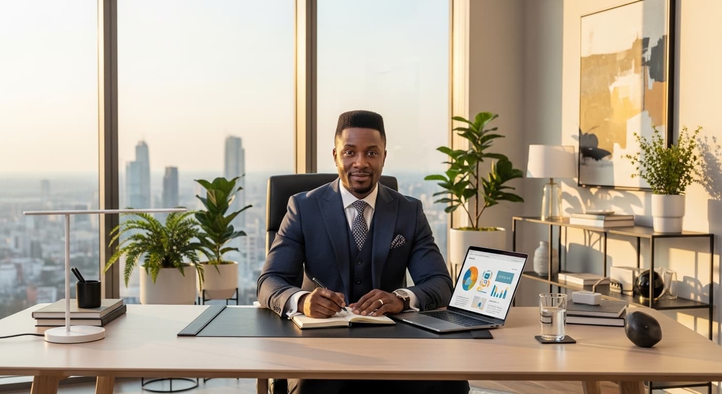 Marketing advisor at desk